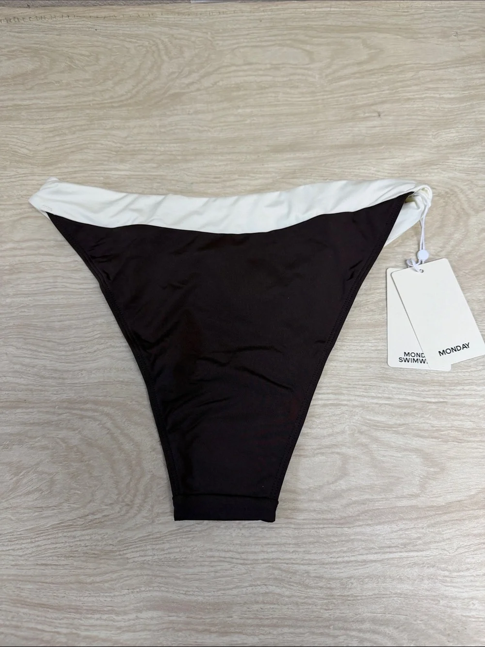 MONDAY SWIMWEAR MARSEILLE BOTTOM ESPRESSO/IVORY - L